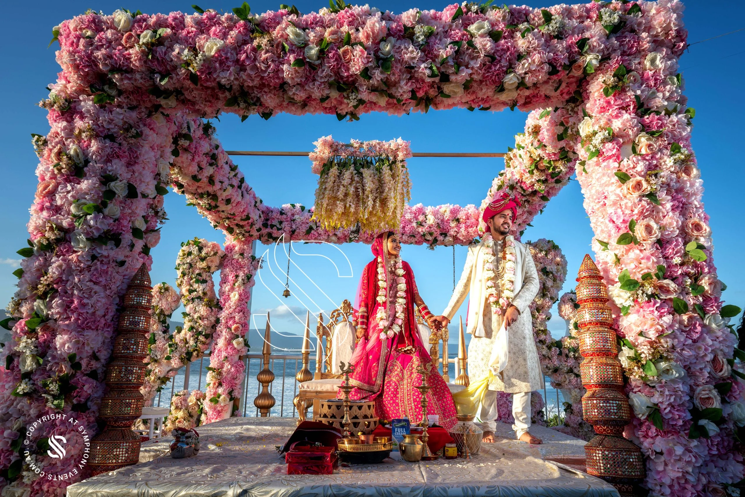 Indian wedding ritual with henna art
